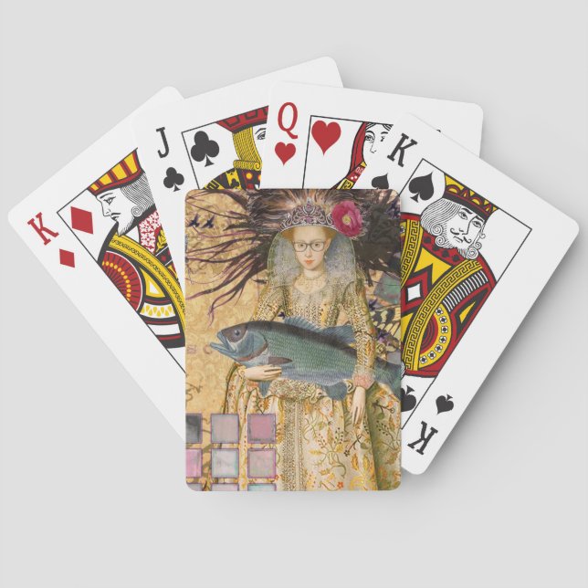 Vintage Pisces Woman Gothic Classic  Playing Cards (Back)