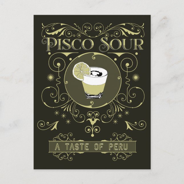 Vintage Pisco Sour Postcard (Front)
