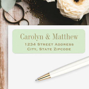 Vintage Pistachio Green Wedding Return Address