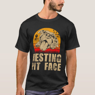 Vintage Pitbull Resting Pit Face Funny Pitbull Lov T-Shirt