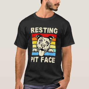 Vintage Pitbull Resting Pit Face Retro Pitbull T-Shirt