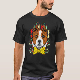 Vintage Pitbull Wearing Glasses & Students Tie T-Shirt