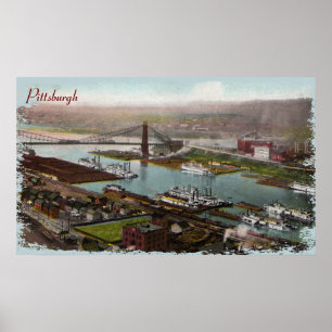 Vintage Pittsburgh 1800s Canvas Print