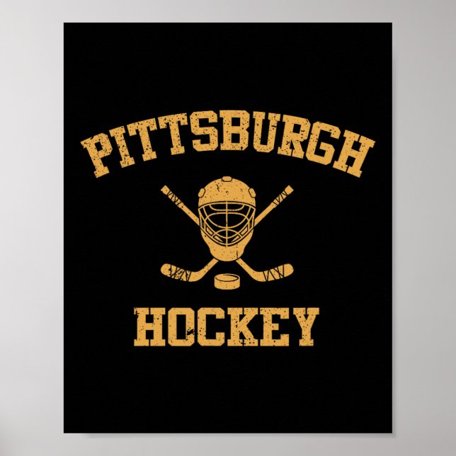 Vintage Pittsburgh Hockey  Poster (Front)