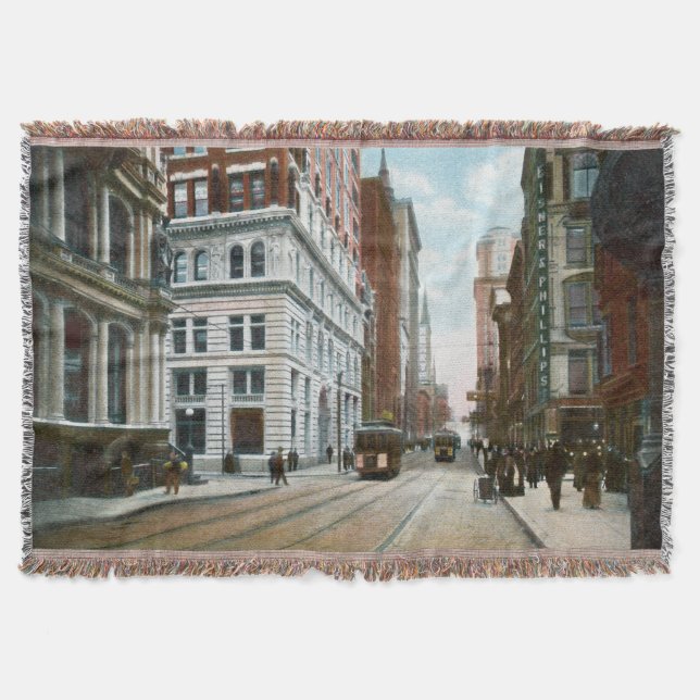 Vintage Pittsburgh, PA Throw Blanket (Front)