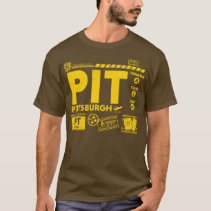 Vintage Pittsburgh PIT Airport Code Travel Day Ret T-Shirt