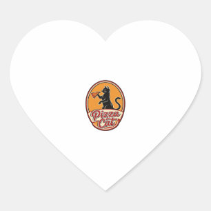 Vintage Pizza Cat Retro Funny Cat Lover Design_1 Heart Sticker