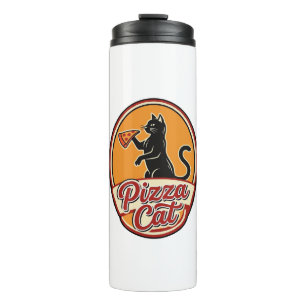 Vintage Pizza Cat Retro Funny Cat Lover Design_1 Thermal Tumbler