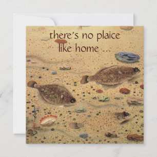 Vintage Plaice Flat Fish, Funny Housewarming Party Invitation