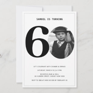 Vintage Plaid 60th Birthday Photo Invitation