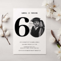 Vintage Plaid 60th Birthday Photo Invitation