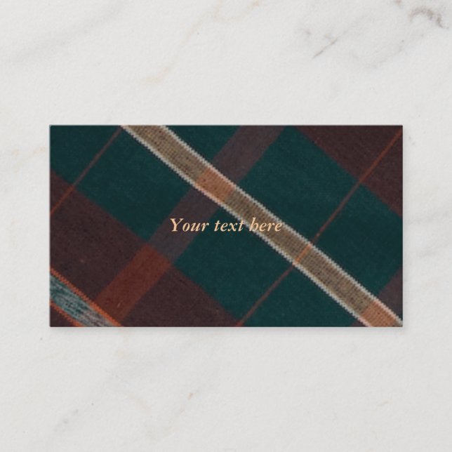 Vintage Plaid Business Cards (Front)