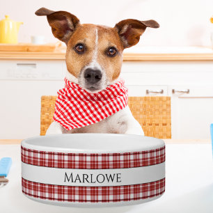 Vintage Plaid Red White Picnic Blanket Checks Bowl