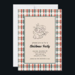 Vintage Plaid Santa Christmas Party Invitations<br><div class="desc">Celebrate the season in style with our "Vintage Plaid Santa" Christmas Party Invitations. This charming design combines classic holiday nostalgia with a cosy plaid background and a jolly,  old-fashioned Santa illustration. Perfect for any festive gathering,  these invitations evoke the warmth and cheer of a traditional Christmas.</div>