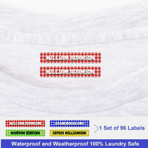 Vintage Plaid Waterproof Name Labels For Clothes