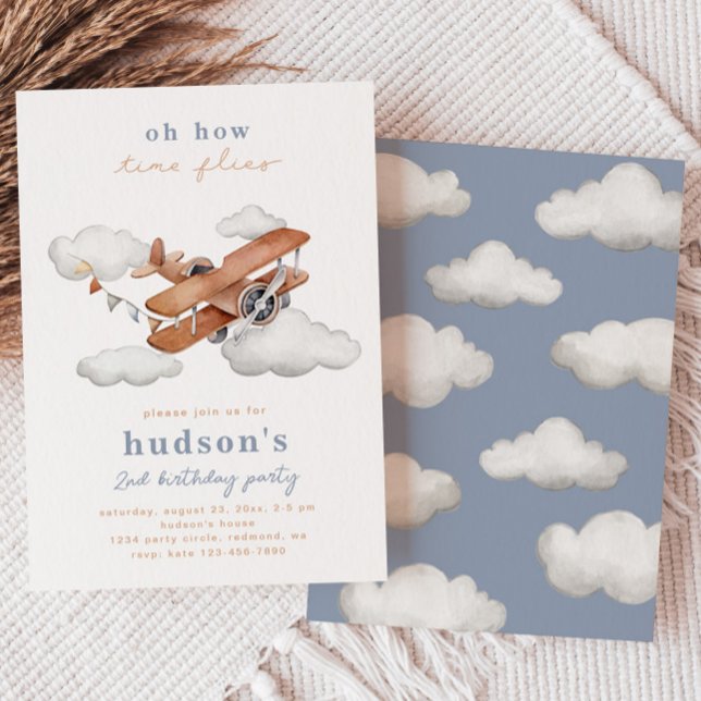 Vintage Plane Birthday Invitation | Aeroplane (Creator Uploaded)