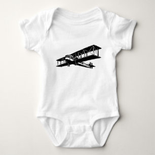 Vintage Plane - Black Baby Bodysuit