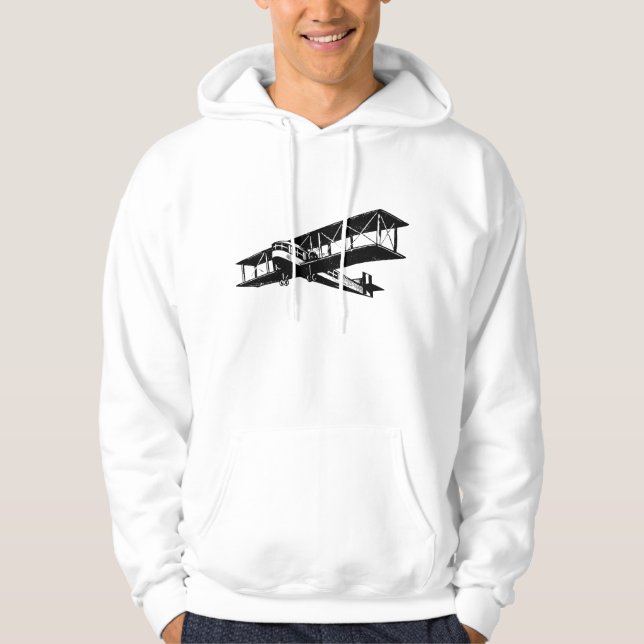 Vintage Plane - Black Hoodie (Front)