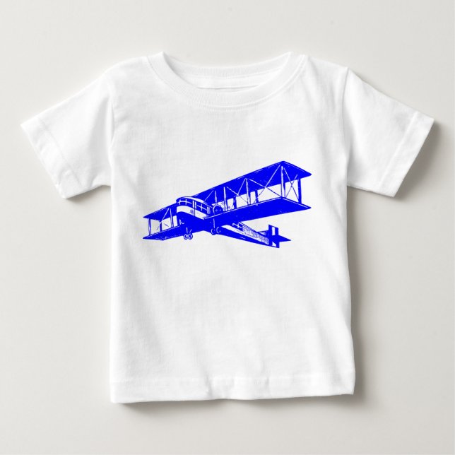 Vintage Plane - Blue Baby T-Shirt (Front)