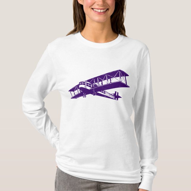Vintage Plane - Deep Purple T-Shirt (Front)