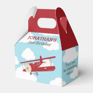 Vintage Plane Favour Boxes (Red)