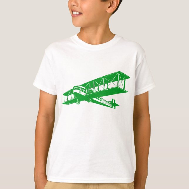Vintage Plane - Grass Green T-Shirt (Front)