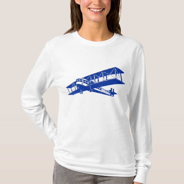 Vintage Plane - Navy Blue T-Shirt (Front)