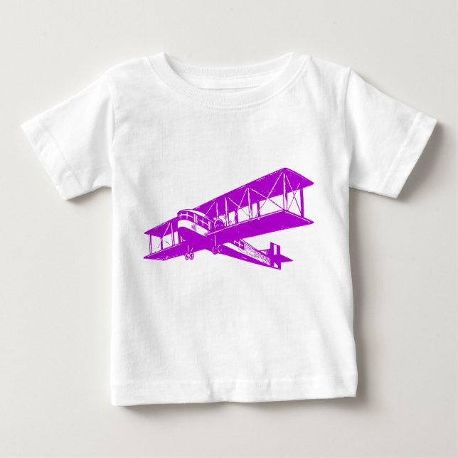 Vintage Plane - Purple Baby T-Shirt (Front)