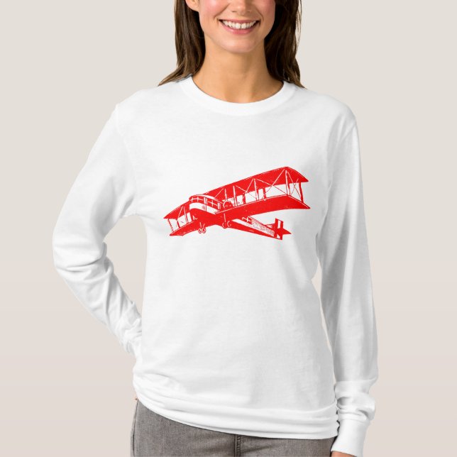 Vintage Plane - Red T-Shirt (Front)