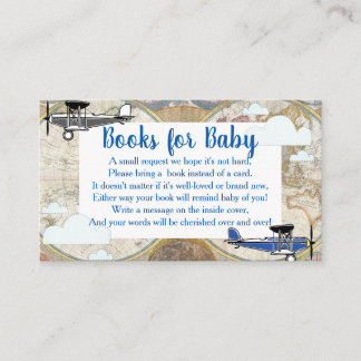 Vintage Planes & Clouds World Map Book Request Enclosure Card