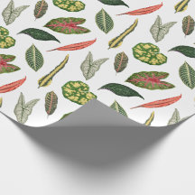 Vintage Plant Leaf Novelty Wrapping Paper - White