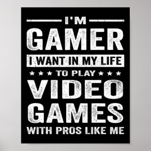 Vintage Play Video Games Funny Gamer Boys Teens Ga Poster