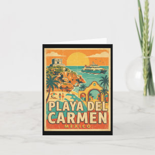 Vintage Playa Del Carmen Mexico Travel Souvenir Card