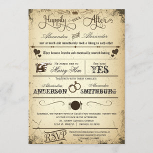 Vintage Playbill Storyline Formal Wedding Invite