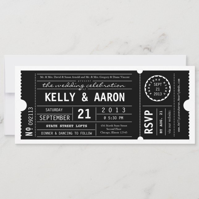 Vintage Playbill Theatre Ticket Wedding Invitation (Front)