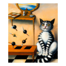 VINTAGE PLAYFUL CAT ART | Whimsical CAT LOVER