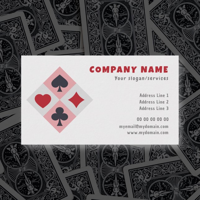 Vintage Playing Cards Colours Business Card (Vintage Playing Cards Colors Business Card)