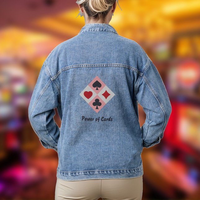 Vintage Playing Cards Colours Denim Jacket (Vintage Playing Cards Colors Denim Jacket)