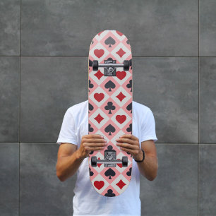 Vintage Playing Cards Colours Skateboard