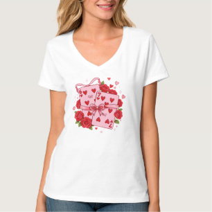 Vintage Playing Cards Hearts Valentine Coquette Gi T-Shirt