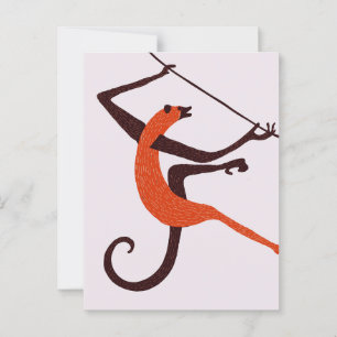 Vintage Playing Monkey Postcard