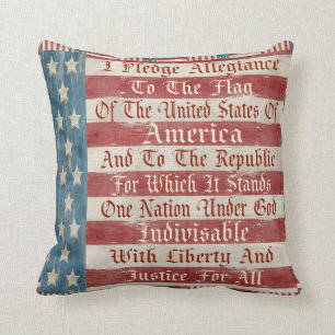Vintage Pledge Of Allegiance Pillow
