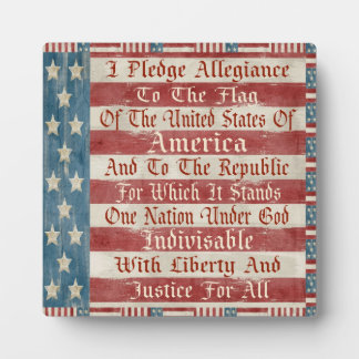 Vintage Pledge of Allegiance Plaque