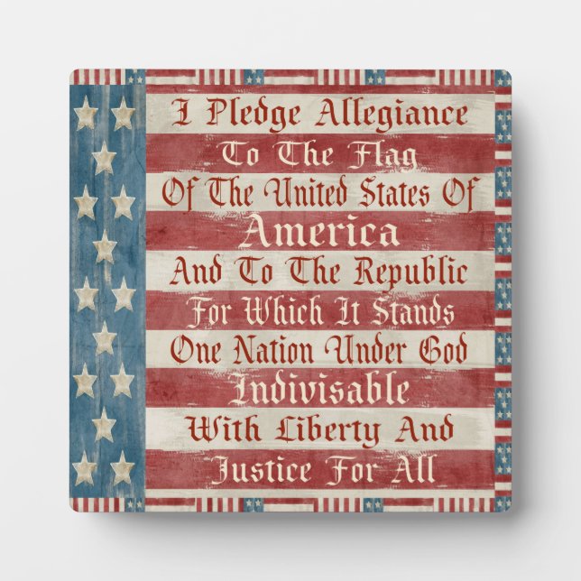 Vintage Pledge of Allegiance Plaque (Front)