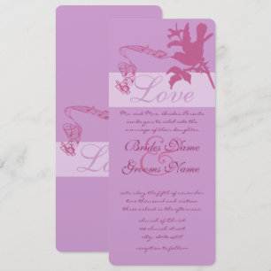 Vintage Plum Love Bird Wedding Invitation