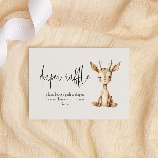 Vintage Plush Animals Baby Shower Diaper Raffle Card (Creator Uploaded)