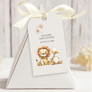 Vintage Plush Nursery Animals Baby Shower Gift Tags