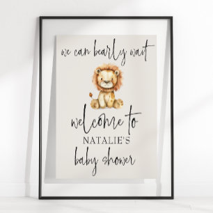 Vintage Plush Nursery Animals Baby Shower Poster
