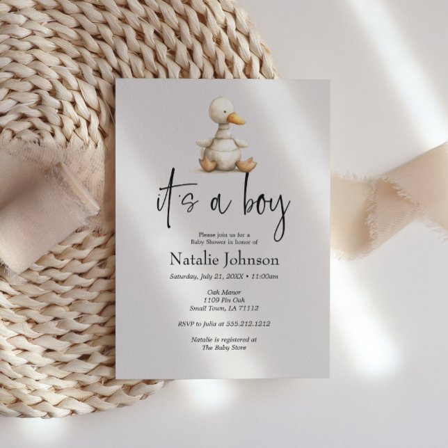 Vintage Plush Nursery Animals Boy Baby Shower Invitation (Creator Uploaded)