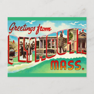 Vintage Plymouth MA Postcard